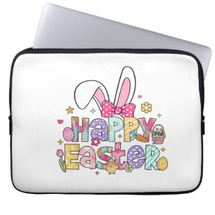 Happy Easter 2026 Cute Bunny Rabbit Easter Day Wom Laptop Sleeve