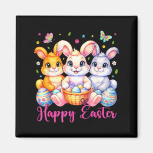Happy Easter 2026 Cute Bunny Rabbit Easter Day Wom Magnet