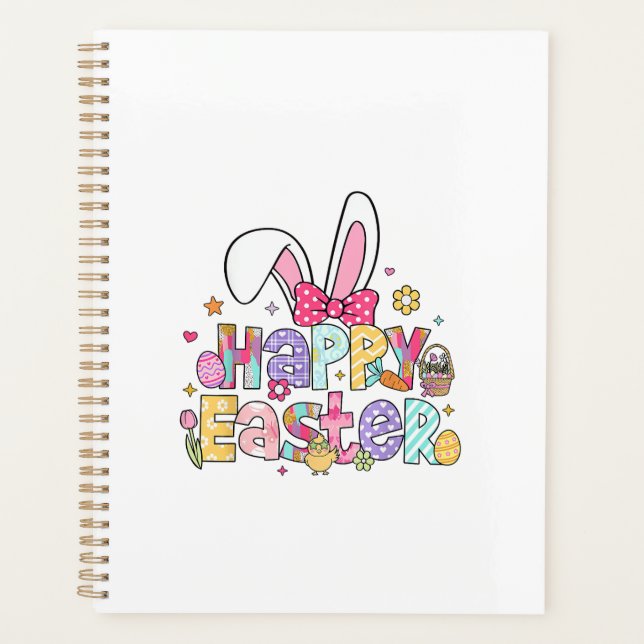 Happy Easter 2026 Cute Bunny Rabbit Easter Day Wom Planner (Front)