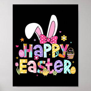 Happy Easter 2026 Cute Bunny Rabbit Easter Day Wom Poster