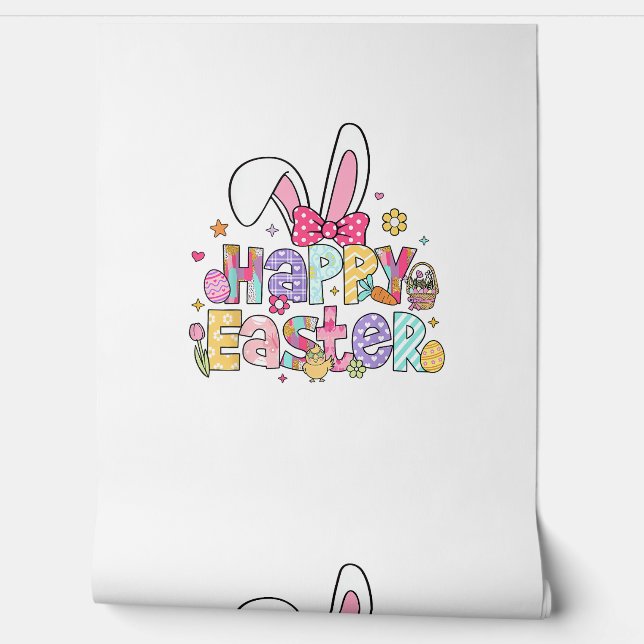 Happy Easter 2026 Cute Bunny Rabbit Easter Day Wom Wallpaper (Unrolling)