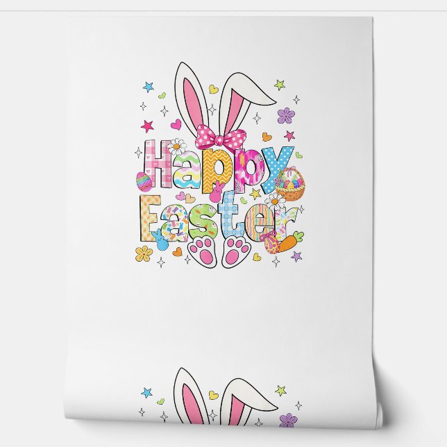 Happy Easter 2026 Cute Bunny Rabbit Easter Day Wom Wallpaper (Unrolling)
