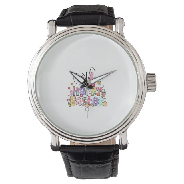 Happy Easter 2026 Cute Bunny Rabbit Easter Day Wom Watch (Front)