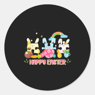 Happy Easter 2026 Cute Bunny Rabbit Happy Easter A Classic Round Sticker