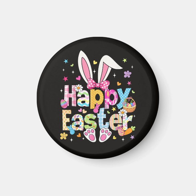 Happy Easter 2026 Cute Bunny Rabbit Magnet (Front)