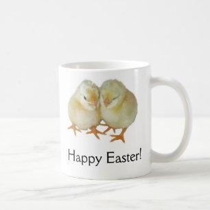Happy Easter - 2 Cute Yellow Basque Chicks Coffee Mug