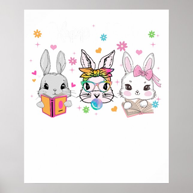 happy easter (2), retro, vintage poster (Front)