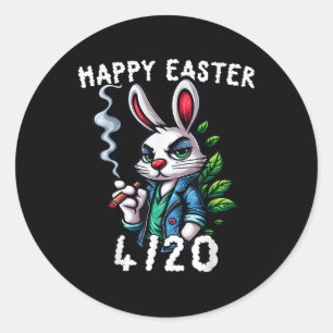 Happy Easter 4_20_2025 Funny Easter Bunny Womens W Classic Round Sticker