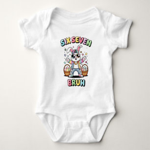 Happy Easter 67 meme Funny Bunny Baby Bodysuit