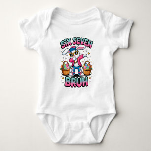 Happy Easter 67 meme Funny Bunny Baby Bodysuit