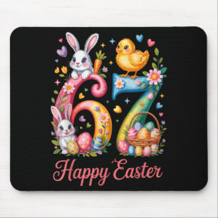 Happy easter 67 meme number birthday bunny chick mouse pad