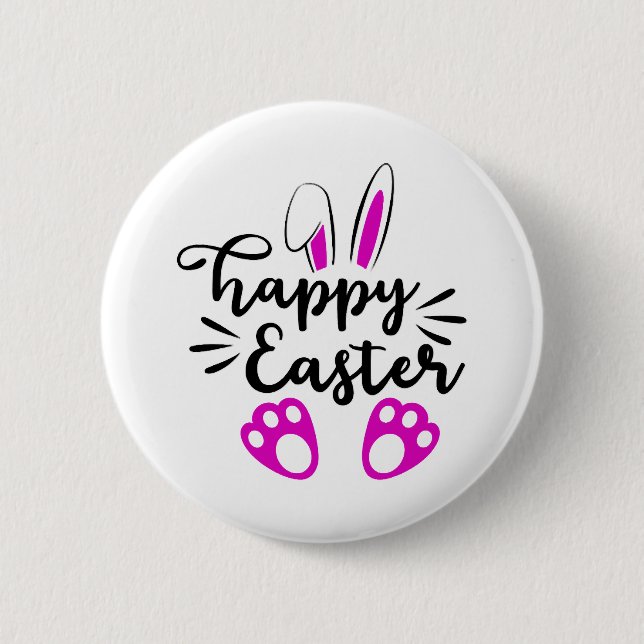 Happy easter            6 cm round badge (Front)