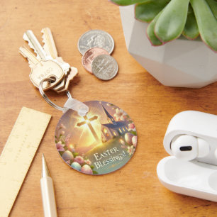 "Happy Easter: A Day of Love & Laughter" Key Ring