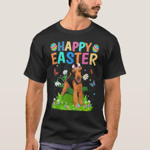 Happy Easter  Airedale Terrier Dog Easter Sunday T-Shirt