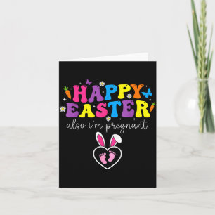 Happy Easter Also Pregnant Footprints Baby Card