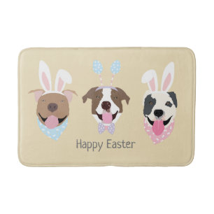 Happy Easter American Pit Bull Terrier Dogs Bath Mat