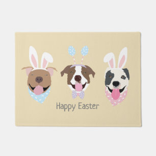 Happy Easter American Pit Bull Terrier Dogs Doormat