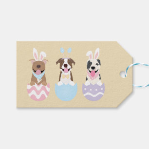 Happy Easter American Pit Bull Terrier Dogs Gift Tags