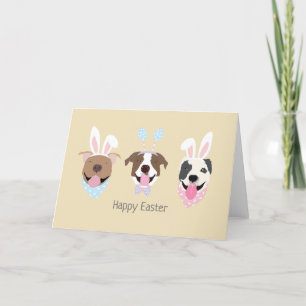 Happy Easter American Pit Bull Terrier Dogs Holiday Card