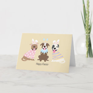 Happy Easter American Pit Bull Terrier Dogs Holiday Card