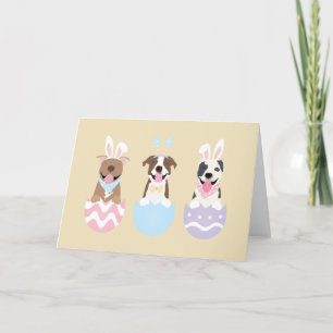 Happy Easter American Pit Bull Terrier Dogs Holiday Card