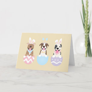 Happy Easter American Pit Bull Terrier Dogs Holiday Card