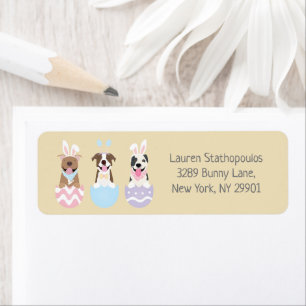 Happy Easter American Pit Bull Terrier Dogs Return Address Label