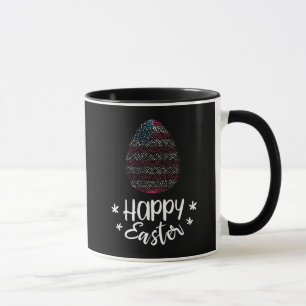 Happy Easter and Easter egg with American flag Mug