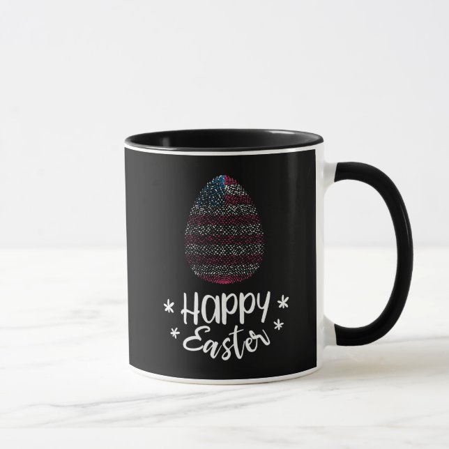 Happy Easter and Easter egg with American flag Mug (Right)