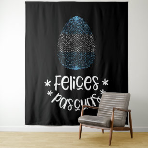 Happy Easter and Easter egg with Argentinian flag Tapestry
