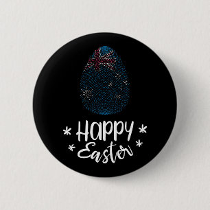 Happy Easter and Easter egg with Australian flag 6 Cm Round Badge