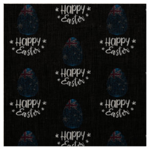 Happy Easter and Easter egg with Australian flag Fabric
