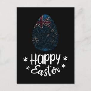 Happy Easter and Easter egg with Australian flag Holiday Postcard