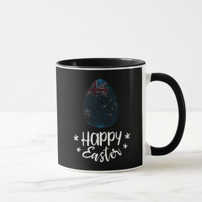 Happy Easter and Easter egg with Australian flag Mug (Right)