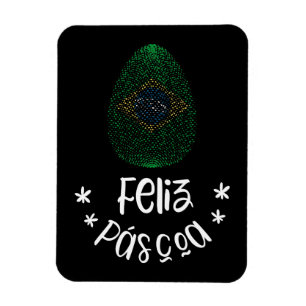 Happy Easter and Easter egg with Brazilian flag Magnet