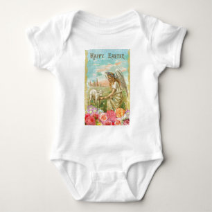 happy easter angel baby bodysuit