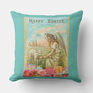happy easter angel cushion
