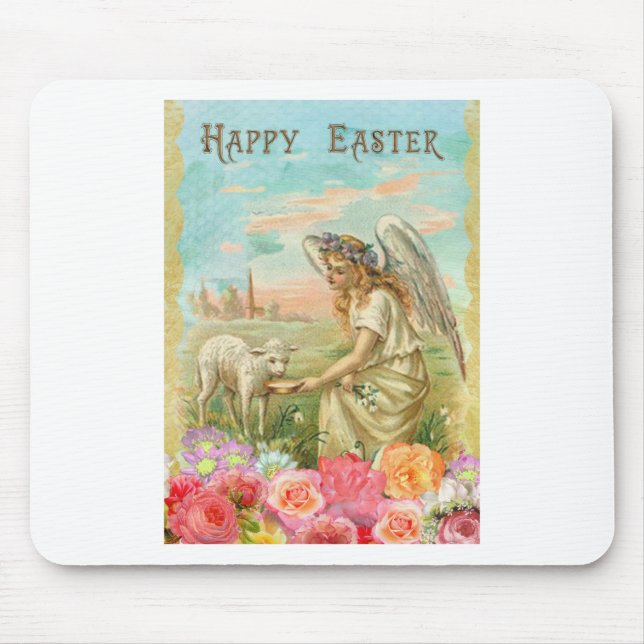 happy easter angel mouse pad (Front)