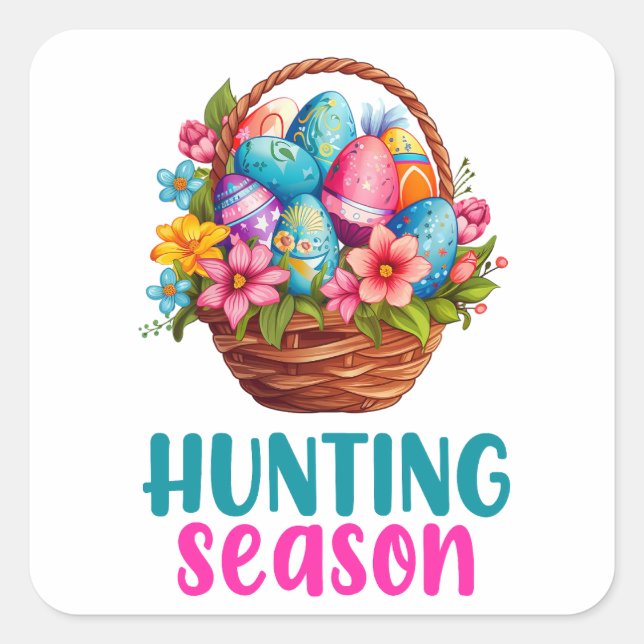 Happy Easter - Animals Square Sticker (Front)