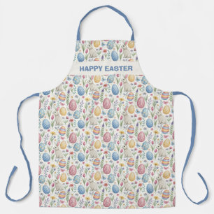 Happy Easter Apron with Colourful Egg Pattern
