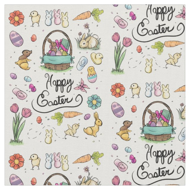 Happy Easter Art Fabric (Close Up)