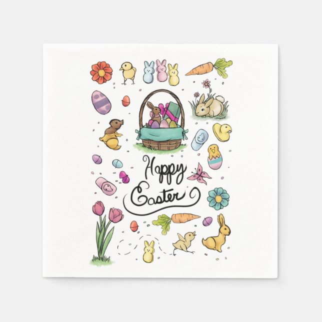 Happy Easter Art Napkin (Front)