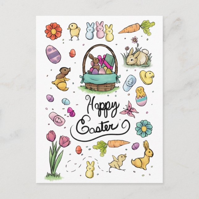 Happy Easter Art Postcard (Front)