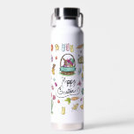 Happy Easter Art Water Bottle<br><div class="desc">A colourful Easter and Spring design featuring cute bunnies,  baby chicks,  flowers,  eggs,  and candy!</div>
