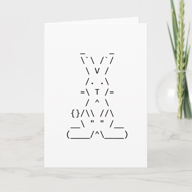 Happy Easter ASCII Bunny Art Holiday Card (Front)