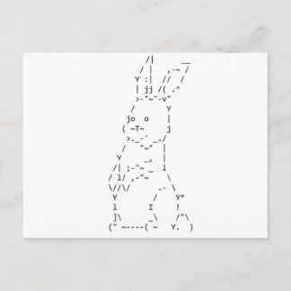 Happy Easter ASCII Bunny Art Holiday Postcard