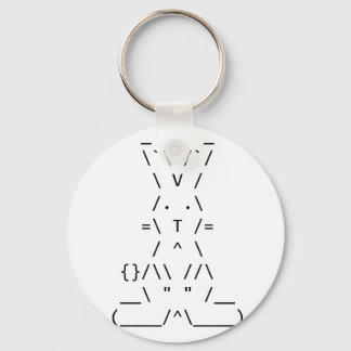 Happy Easter ASCII Bunny Art Key Ring