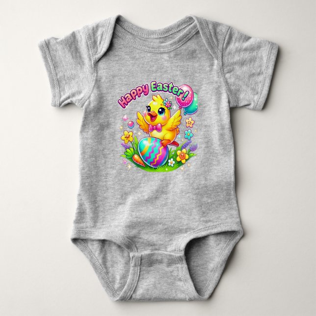  Happy Easter Baby Bodysuit  (Front)