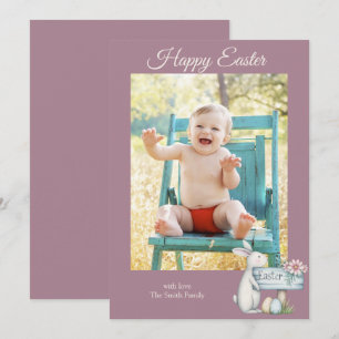 Happy easter baby boy personalised photo holiday card