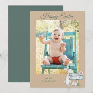 Happy easter baby boy personalised photo holiday card
